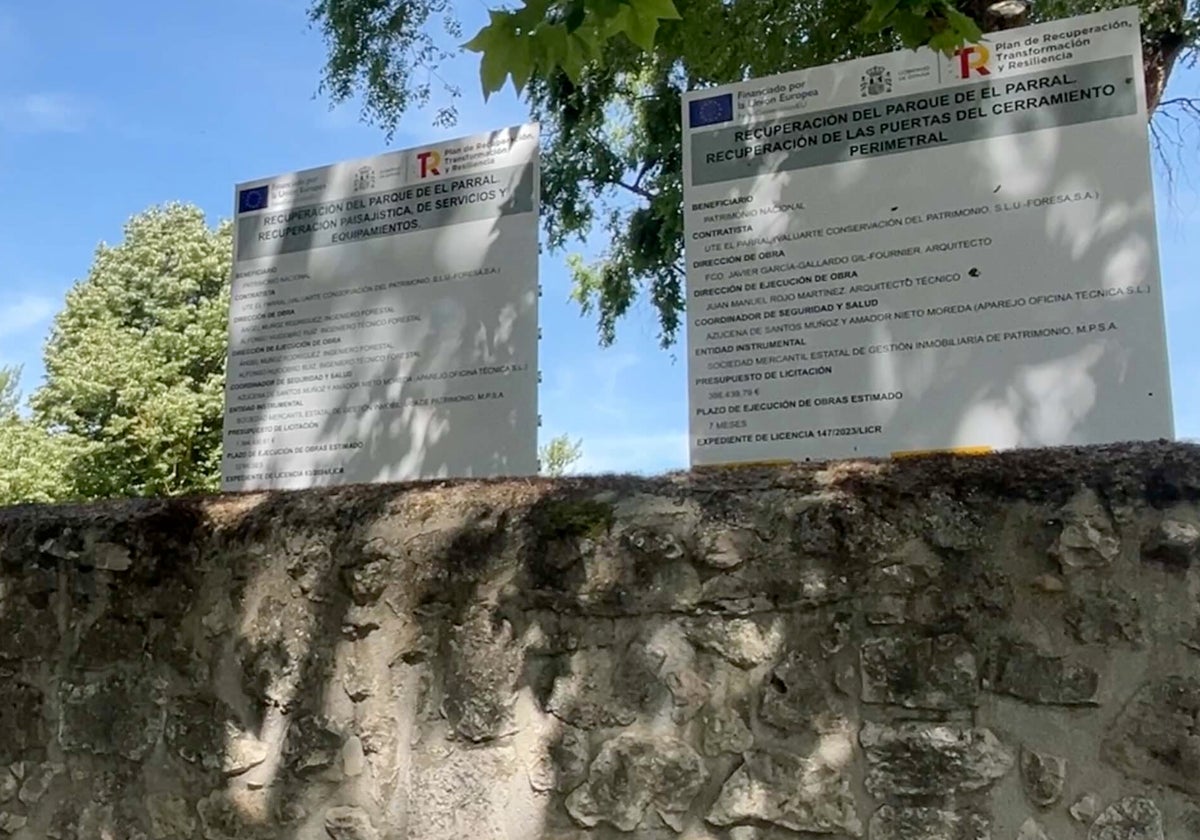 Anunccio de las obras del Parque de El Parral.