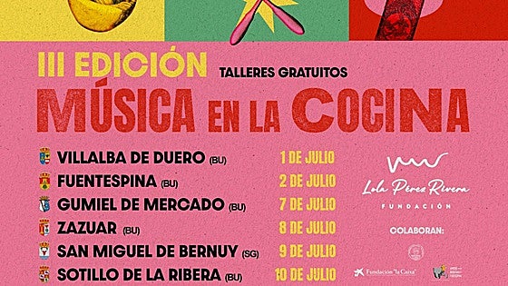 Los talleres Música en la Cocina llegan a cinco municipios de la provincia