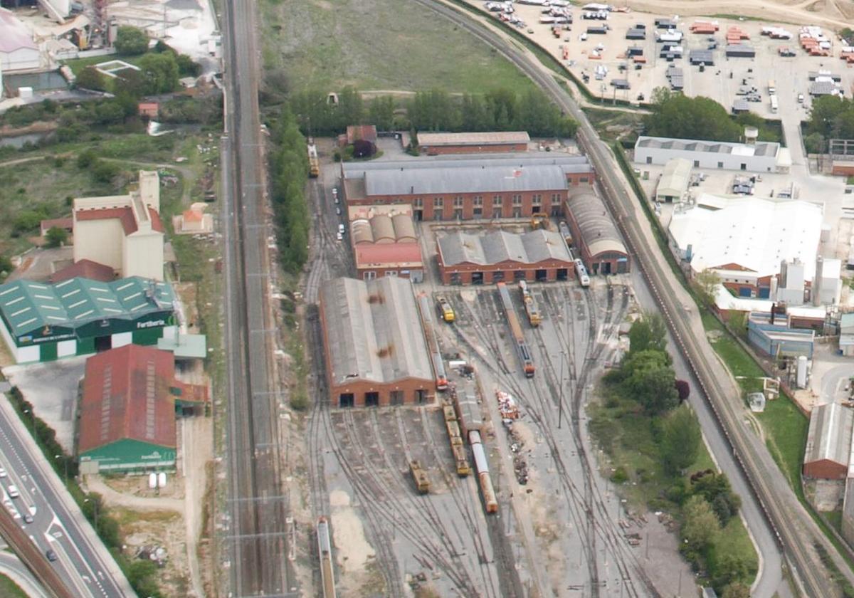 Imagen aérea de los talleres de Renfe en Miranda de Ebro.