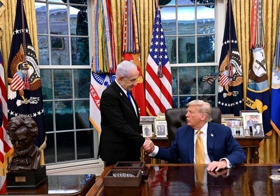 Trump y Netanyahu en su segundo día de reuniones en la Casa Blanca.