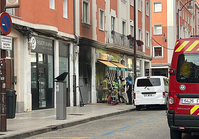 Vivienda incendiada en Burgos.