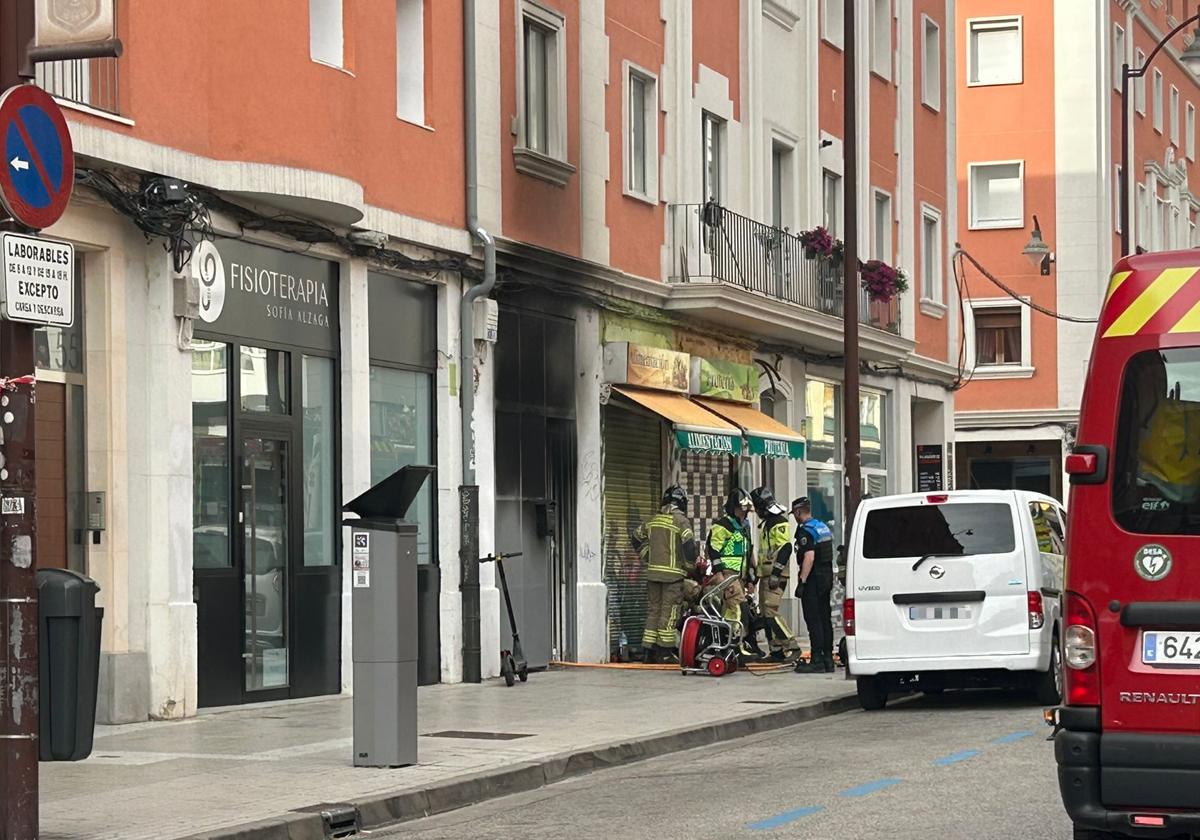 Vivienda incendiada en Burgos.