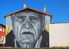 Uno de los murales de Villangómez, en Burgos.