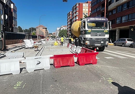 Estado de la construcción del carril bici.