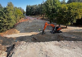 Estado actual de las obras en la carretera que une el cerro del Castillo y San Miguel.