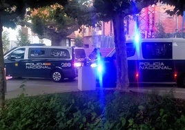 Momento en el que la Policía Nacional registra un coche interceptado en el control.
