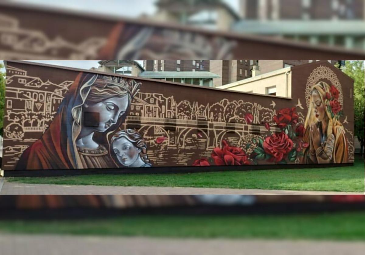 Mural en la iglesia de Santa Casilda en Miranda de Ebro