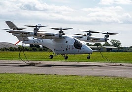 El VX4, en uno de sus despegues de prueba.