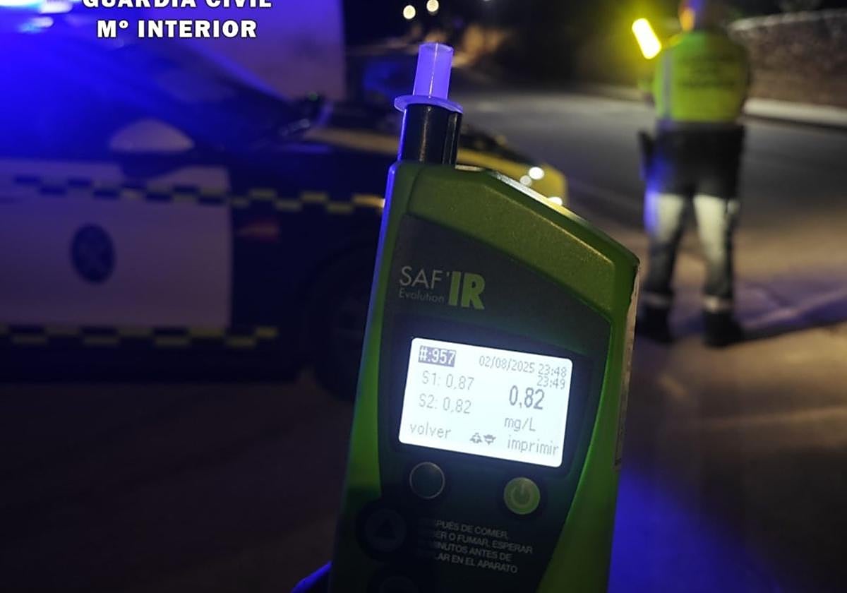 Imagen de un control de alcoholemia en la provincia de Burgos.