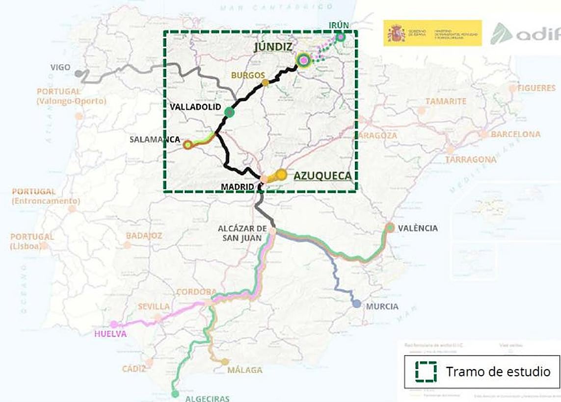 Transportes avanza en la autopista ferroviaria en el itinerario Azuqueca-Valladolid-Burgos-Júndiz