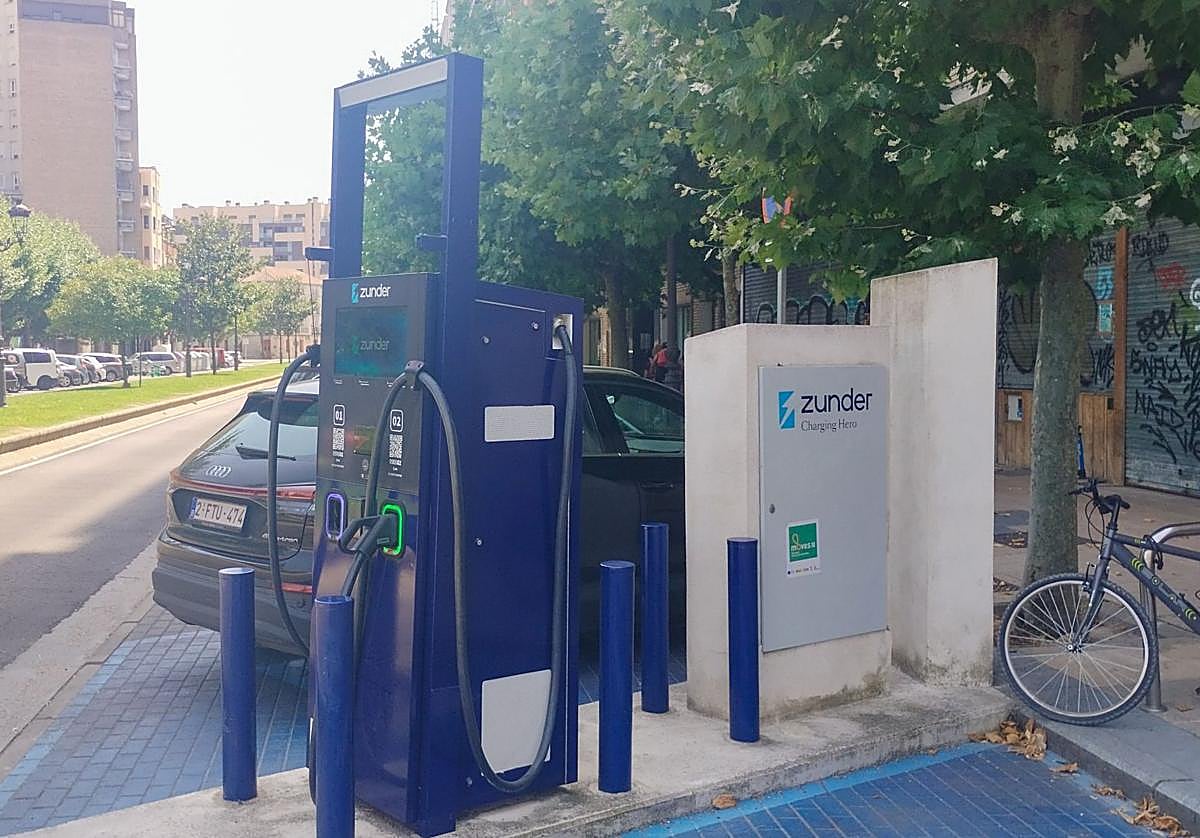 Punto de carga de vehículos eléctricos en Burgos.