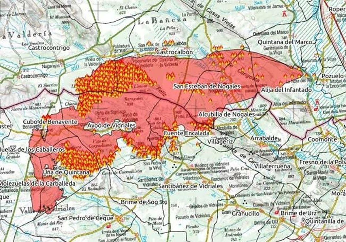 El incendio de León y Zamora, camino de convertirse en el peor de la historia de España