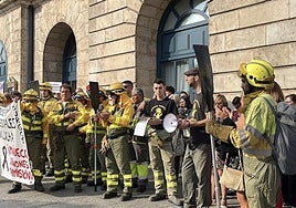 UN momento de la concentración de este jueves.