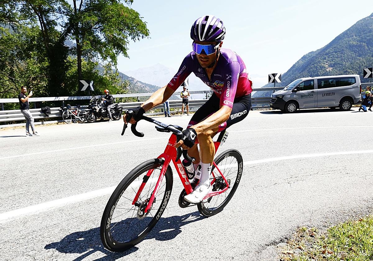 Mario Aparicio protagonizó la tercera escapada burgalesa en La Vuelta.