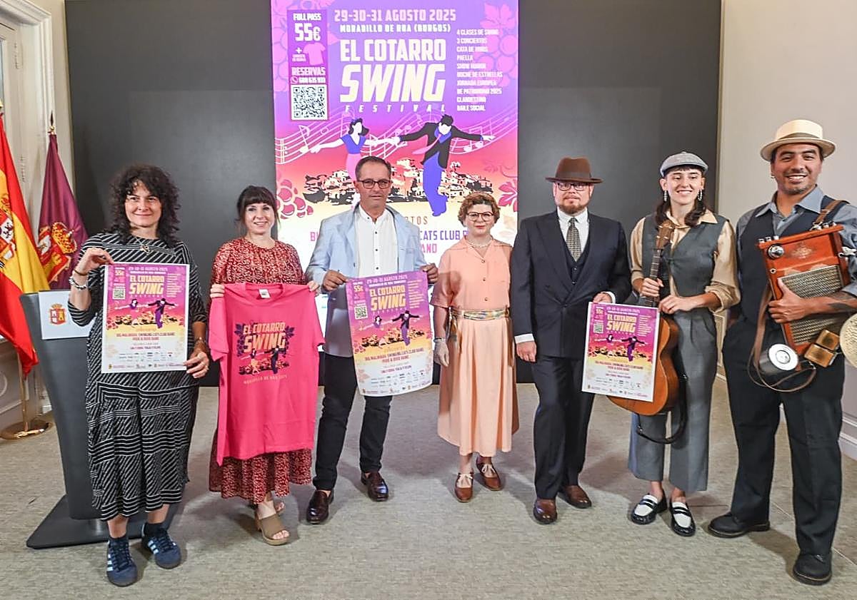 Imagen principal - El pueblo de Burgos que acoge un festival de swing maridado con vino y viaje al pasado