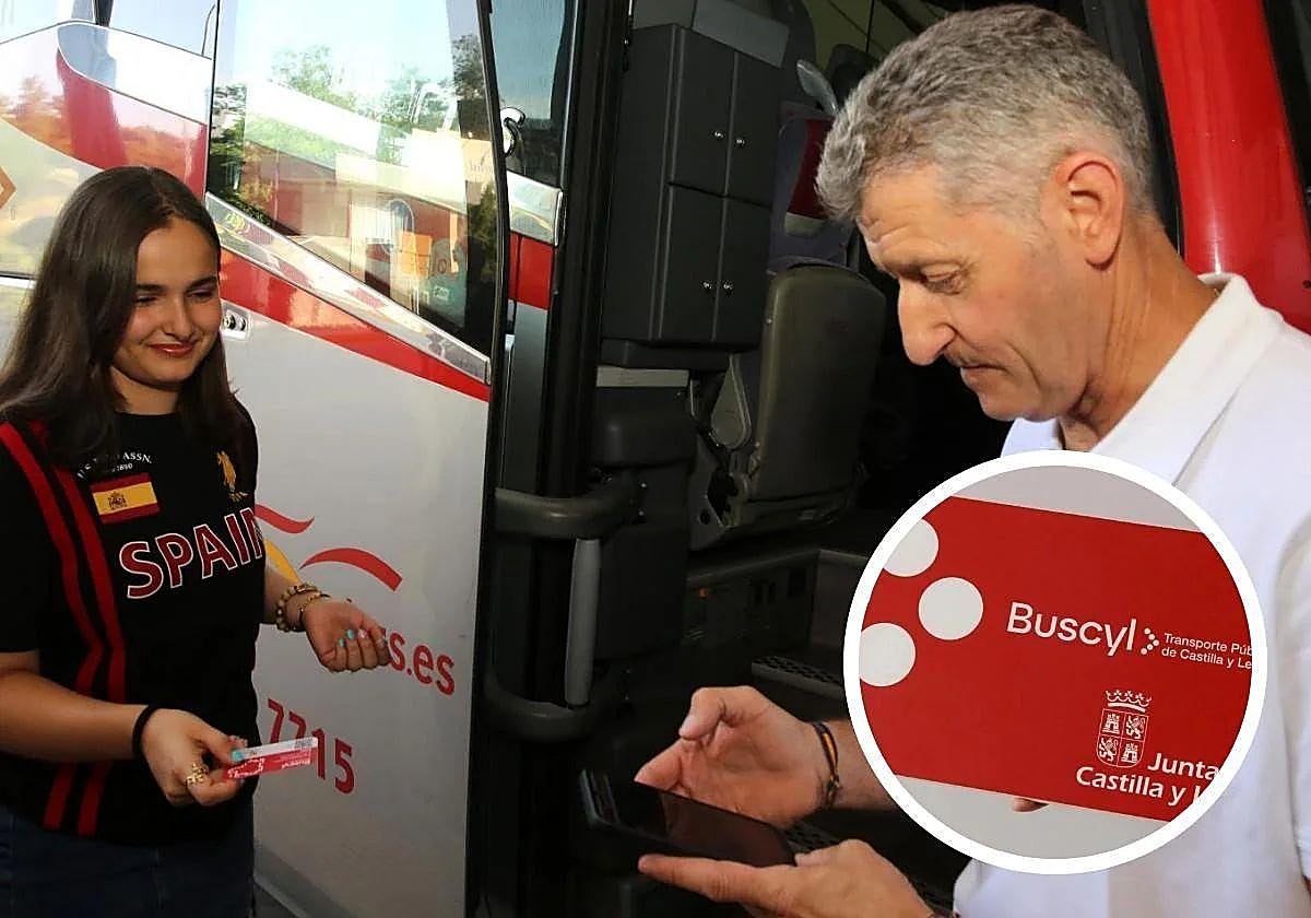 Usuaria de autobús en Castilla y León.