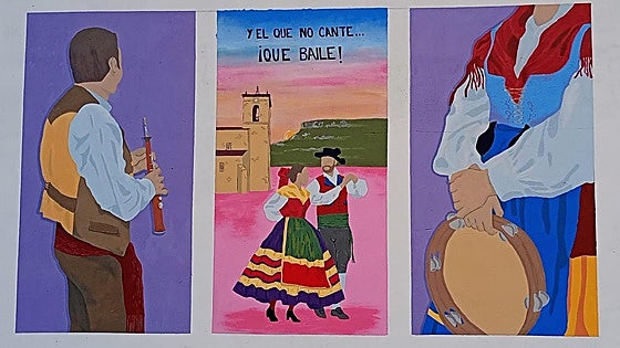 El pueblo de Burgos que revive su folclore y raíces gracias a un gran mural