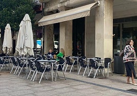Terraza en el centro de Burgos.