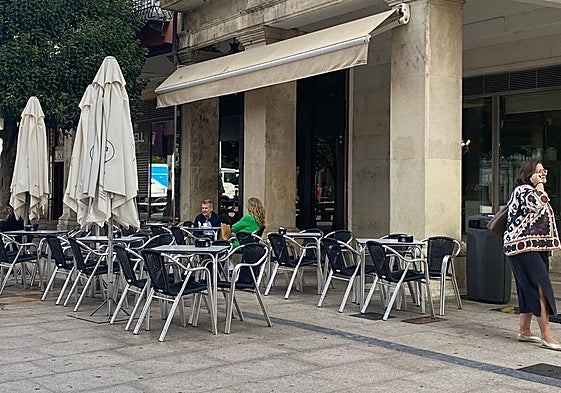 Terraza en el centro de Burgos.