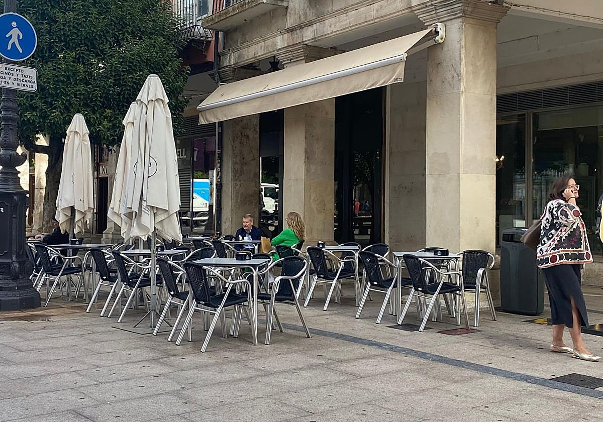 Terraza en el centro de Burgos.