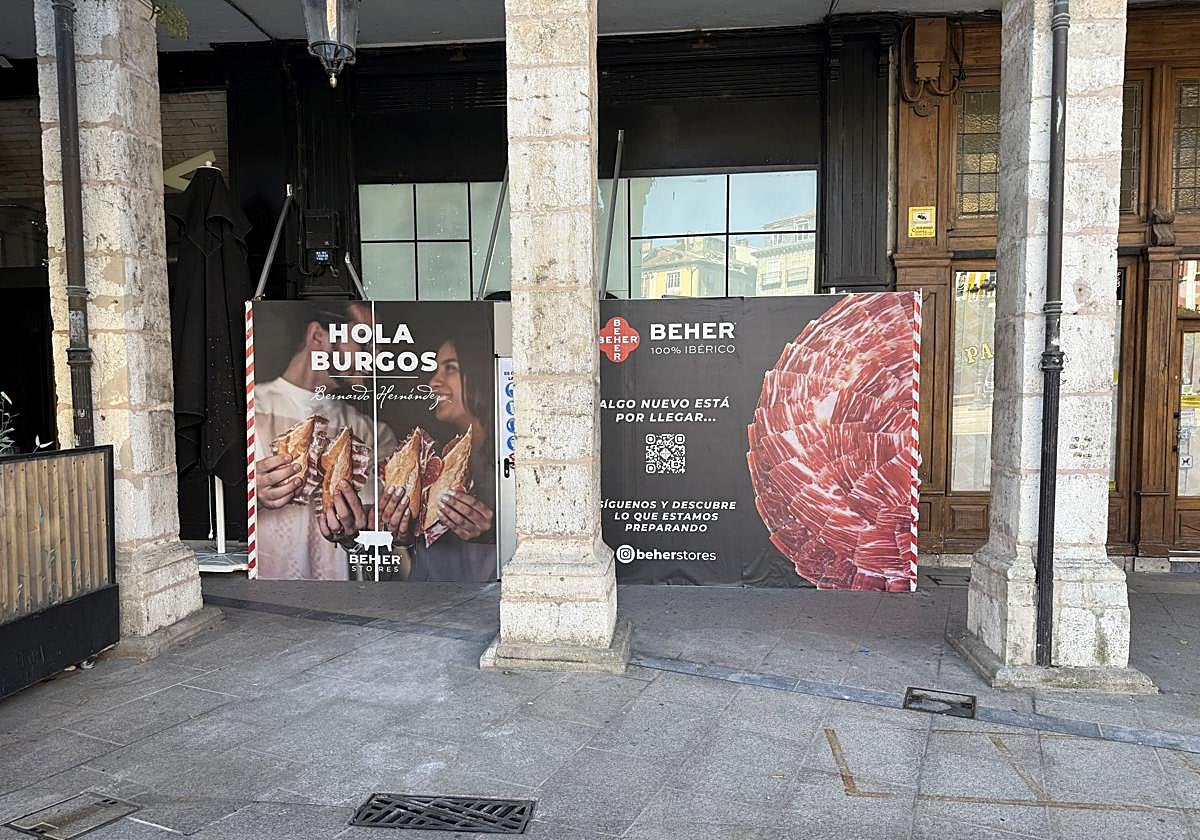 Fachada del próximo local de Beher en la plaza Mayor de Burgos