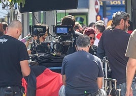 Grabación de la película 'Buen Camino' en las calles de la capital burgalesa