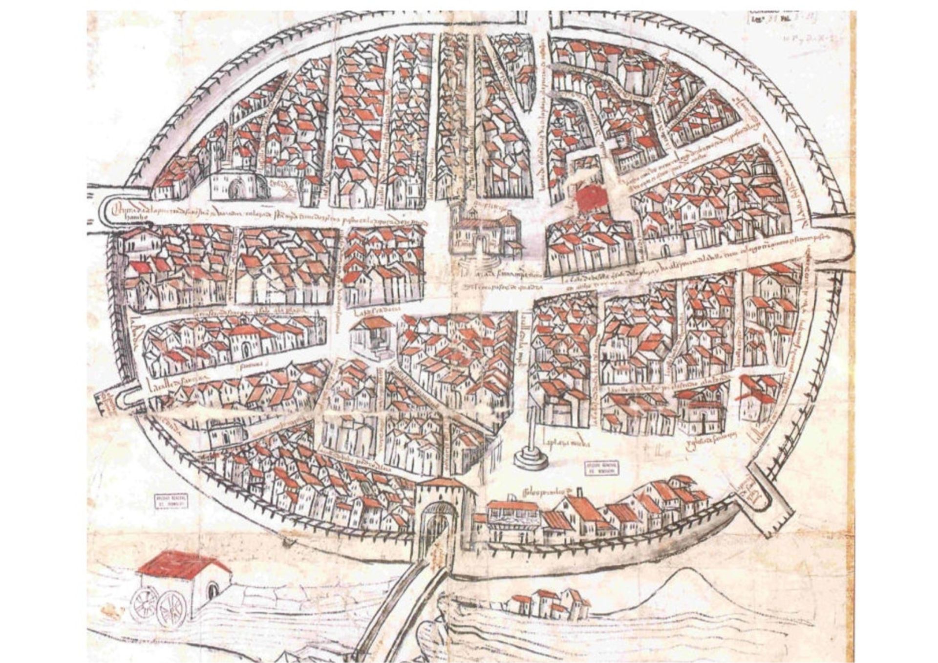Plano de 1503 de Aranda de Duero que se conserva en Simancas.