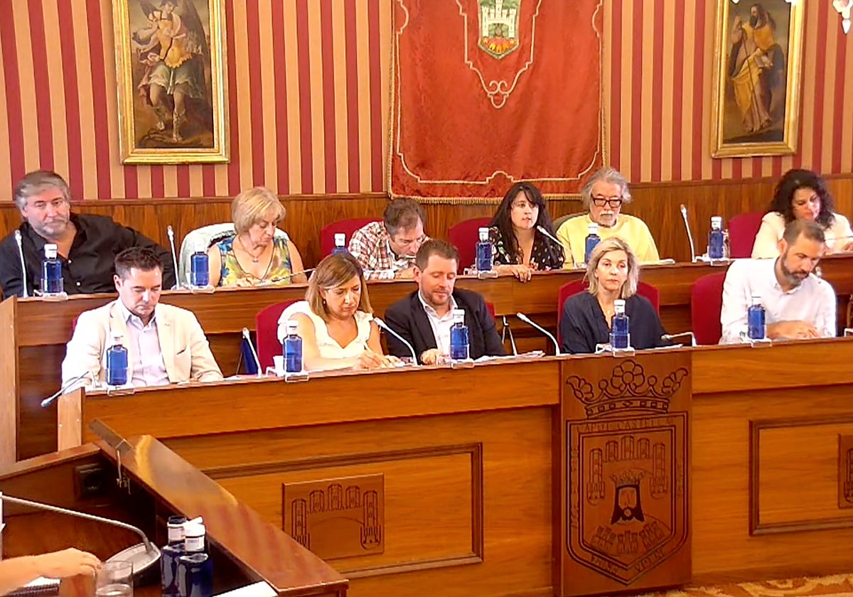 Bancada del PSOE en el Pleno.