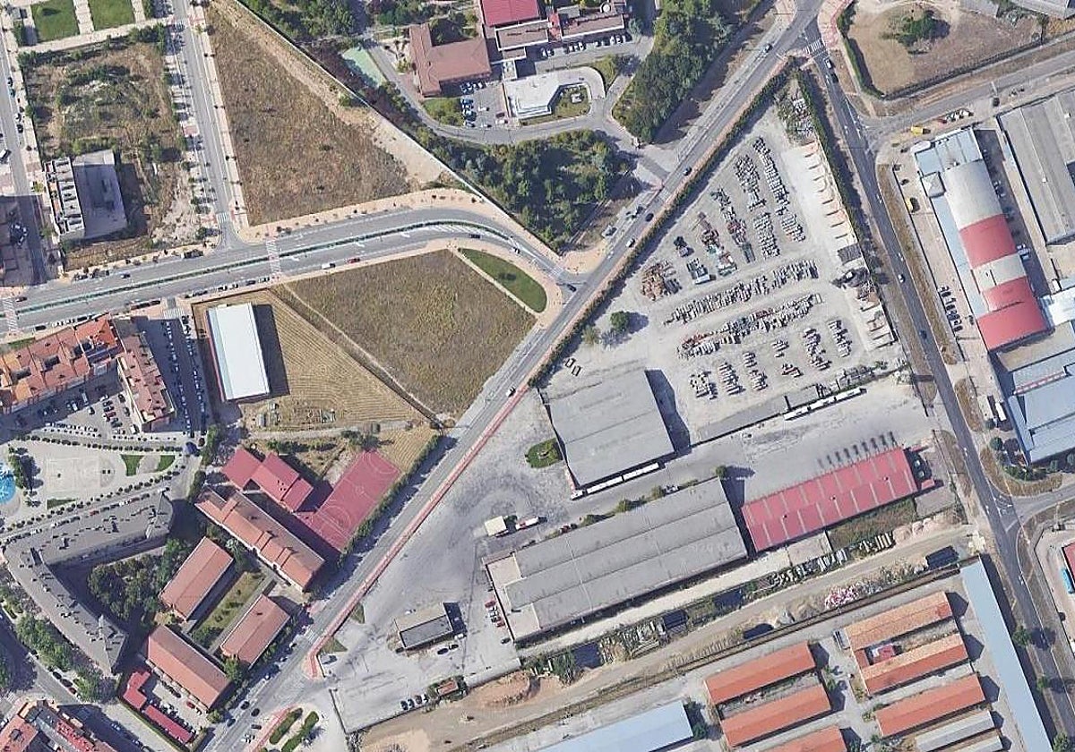 Vista aérea del recinto de Carretera de Poza.