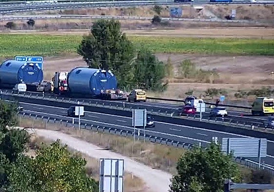 Lugar del accidente en la A-1 a su paso por Aranda de Duero.