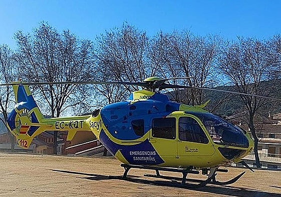 Imagen de archivo de una helicóptero sanitario en Burgos
