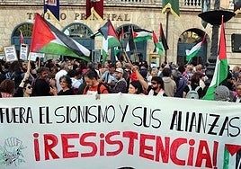 Manifestación en Burgos en apoyo del pueblo palestino.