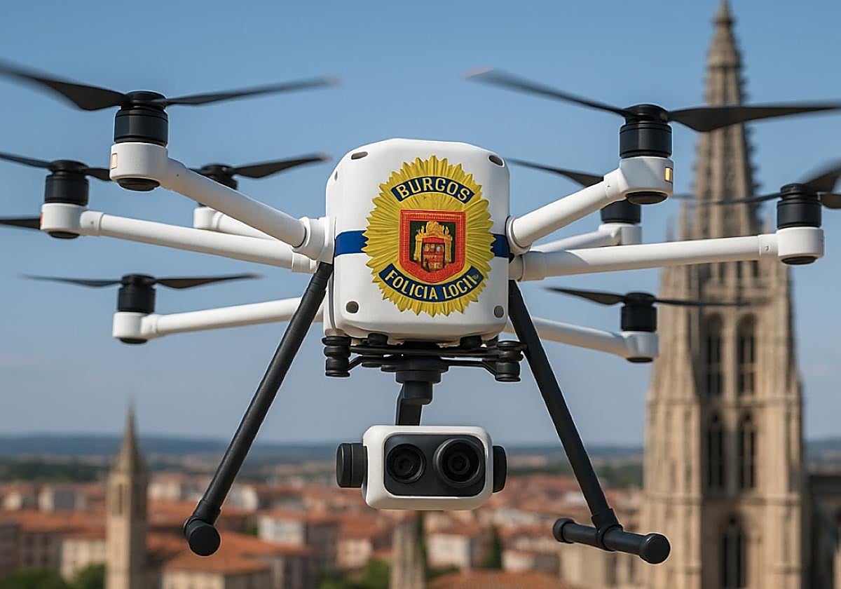 Imagen recreada del dron que va a adquirir la Policía Local de Burgos.