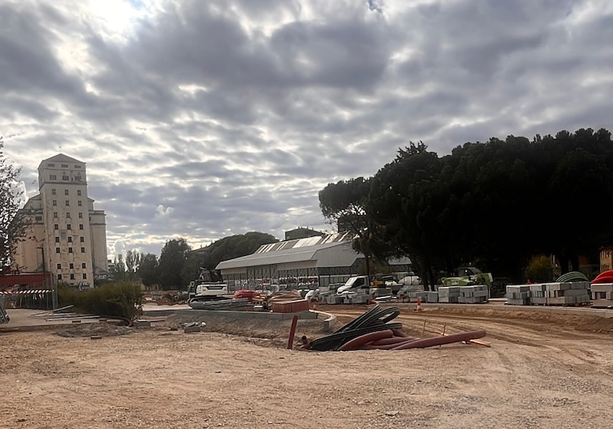 Estado actual de las obras del aparcamiento.