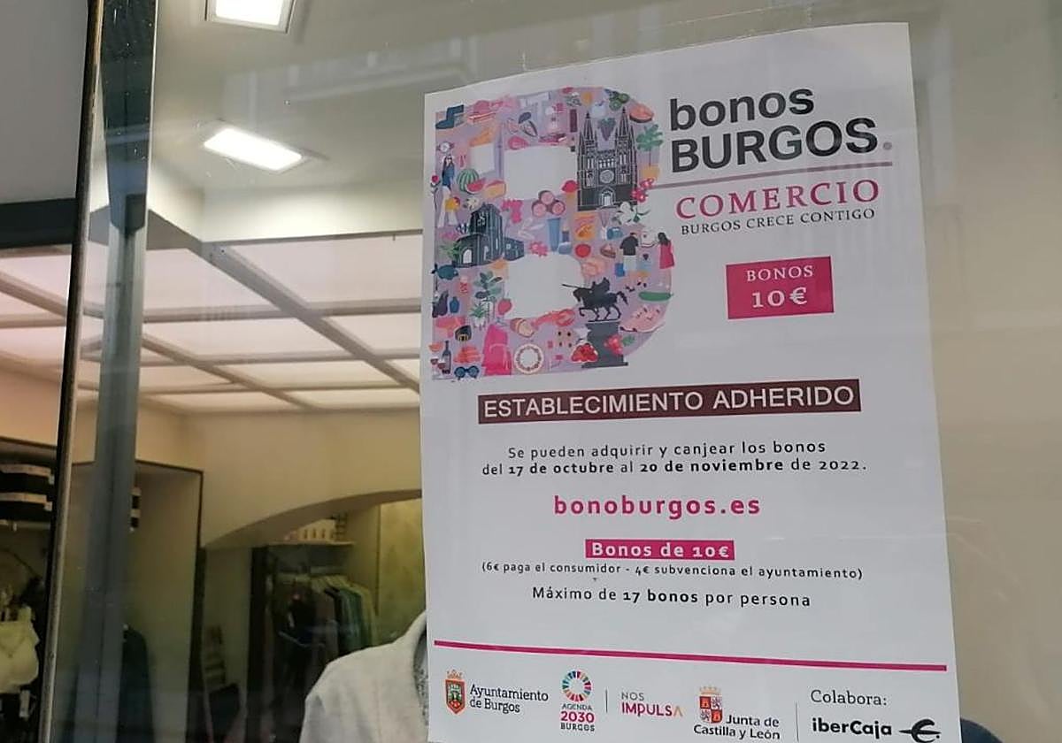 Un cartel de un comercio donde se podían canjear bonos al consumo en una edición pasada de la campaña.
