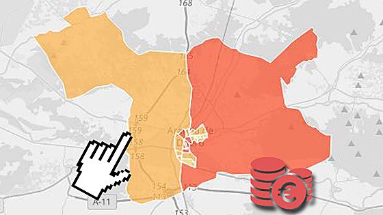 El mapa de las rentas de Aranda de Duero, calle a calle
