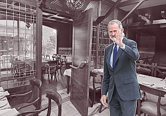 Composición del rey Felipe VI y el restaurante Azofra.