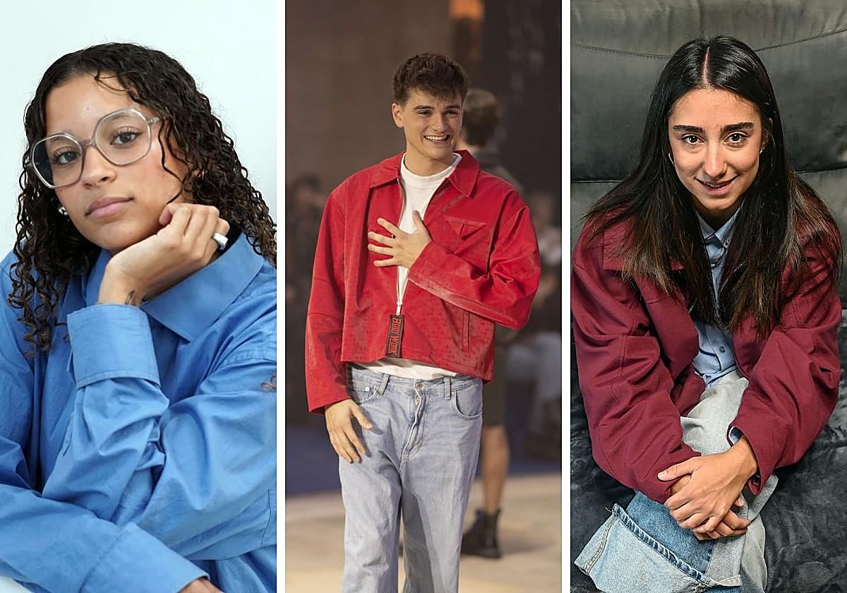 De izquierda a derecha: Lucía Peguero, Manuel Pérez y Zaira Domenech, jóvenes diseñadores.