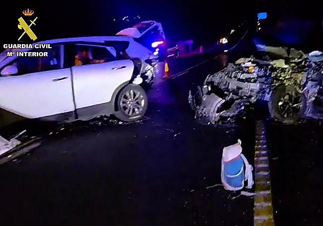 Imágenes del accidente de la Guardia Civil.