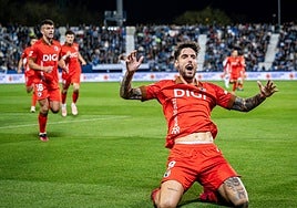 Fer Niño, uno de los máximos goleadores del equipo, celebrando el tanto ante el Leganés.