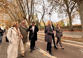 Un momento de la visita al carril, recién inaugurado.