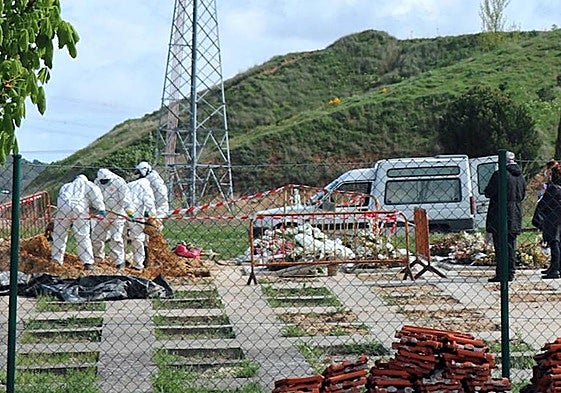 Imagen de archivo de un entierro durante la época de pandemia, cuando más inhumaciones de personas sin recursos se produjeron.