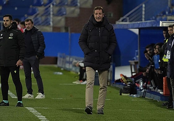 Ramis en Mendizorrotza en el encuentro entre el Mirandés y el Burgos