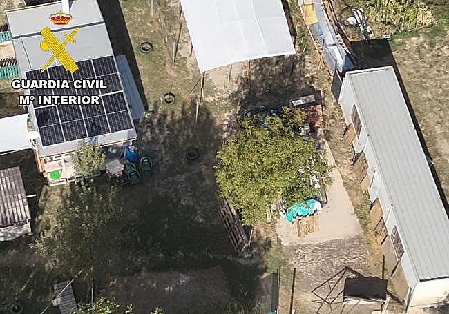 Vista aérea de las edificaciones ilegales.