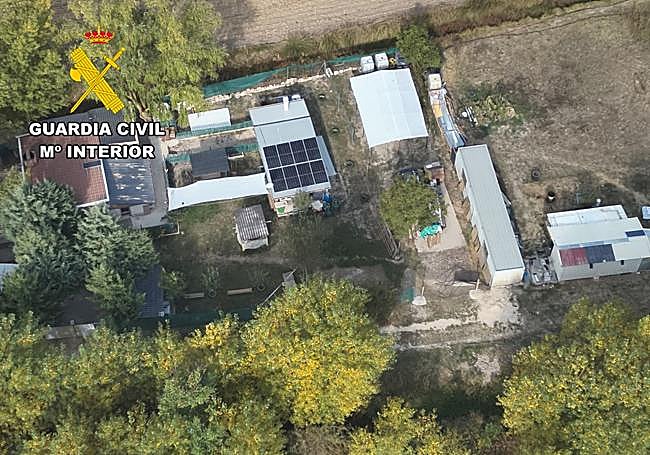 Vista aérea de las edificaciones ilegales.