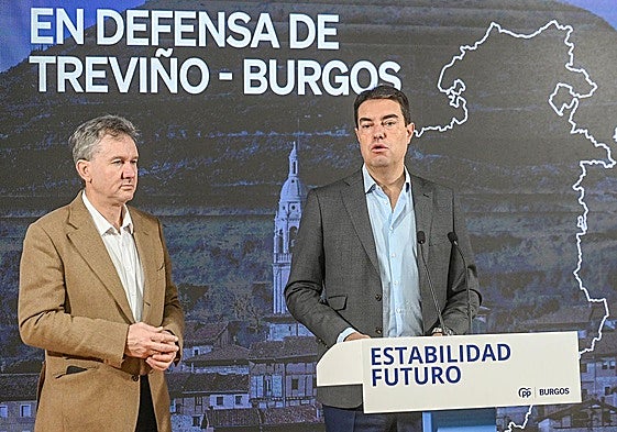 De izda. a dcha. el senador Javier Lacalle y el diputado por la provincia de Burgos, Ángel Ibáñez.