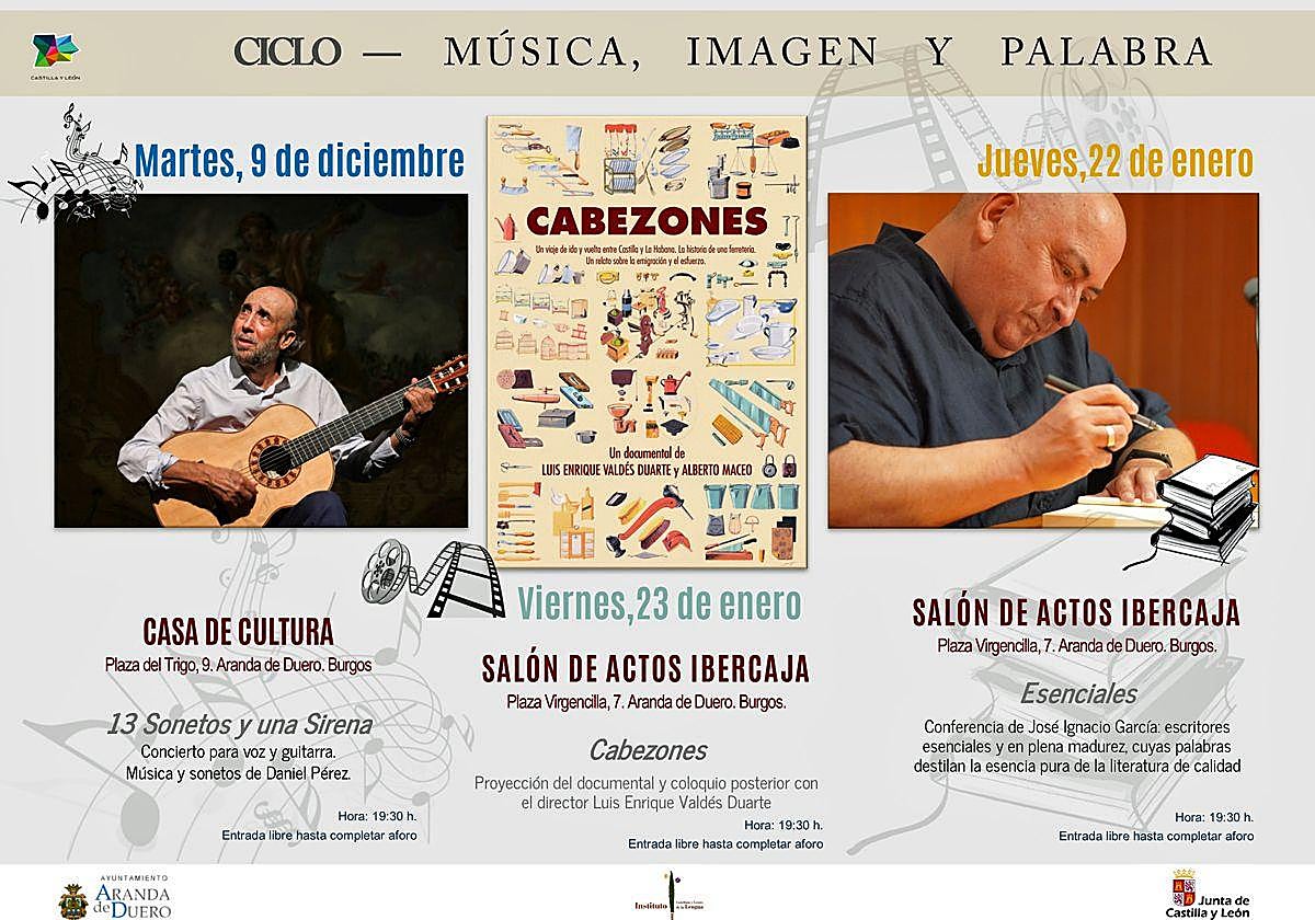 El ciclo 'Música, Imagen y Palabra' llega a Aranda con el recital '13 sonetos y una sirena', de Daniel Pérez