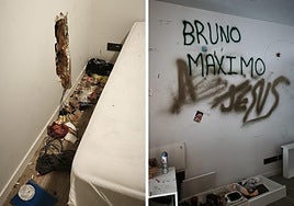Interior de la casa que estuvo okupada en la zona sur de Burgos.