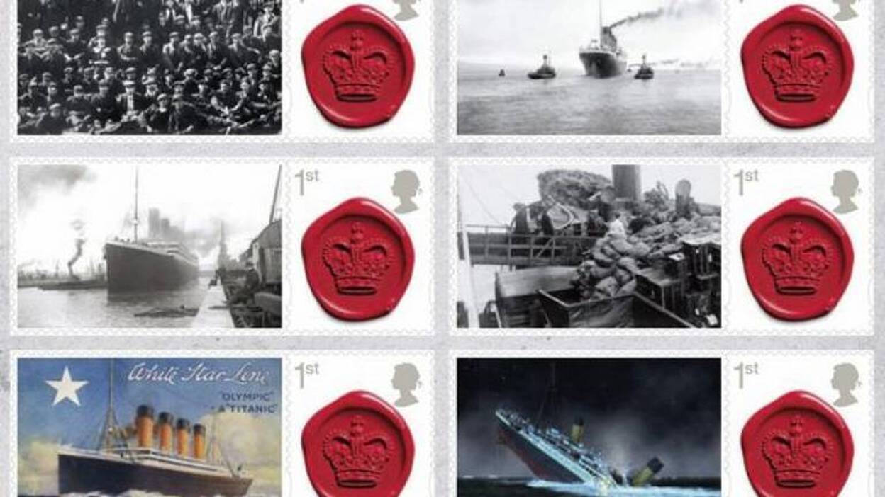 Una colección de sellos conmemora la corta historia del Titanic