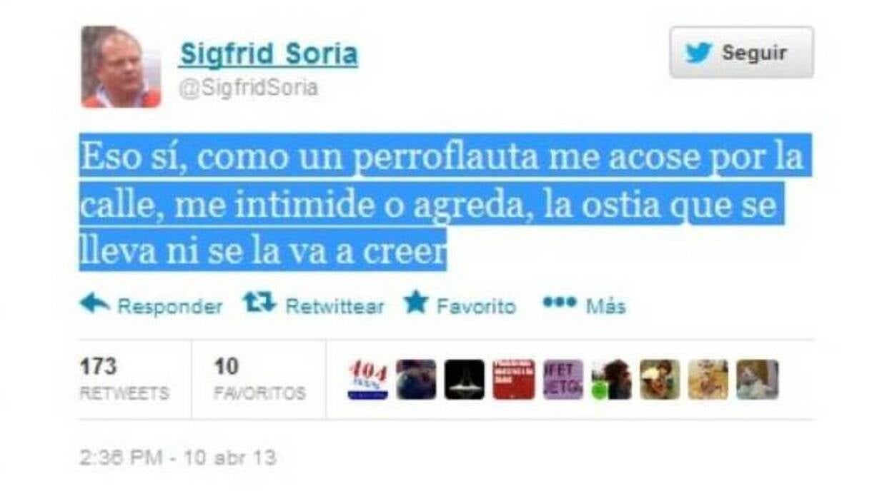 Un exdiputado incendia Twitter al amenazar al "perroflauta" que le acose